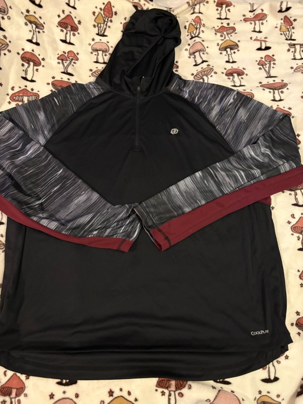 Black Gray and Burgundy Training SB Tech Hooded Pullover Size XXL